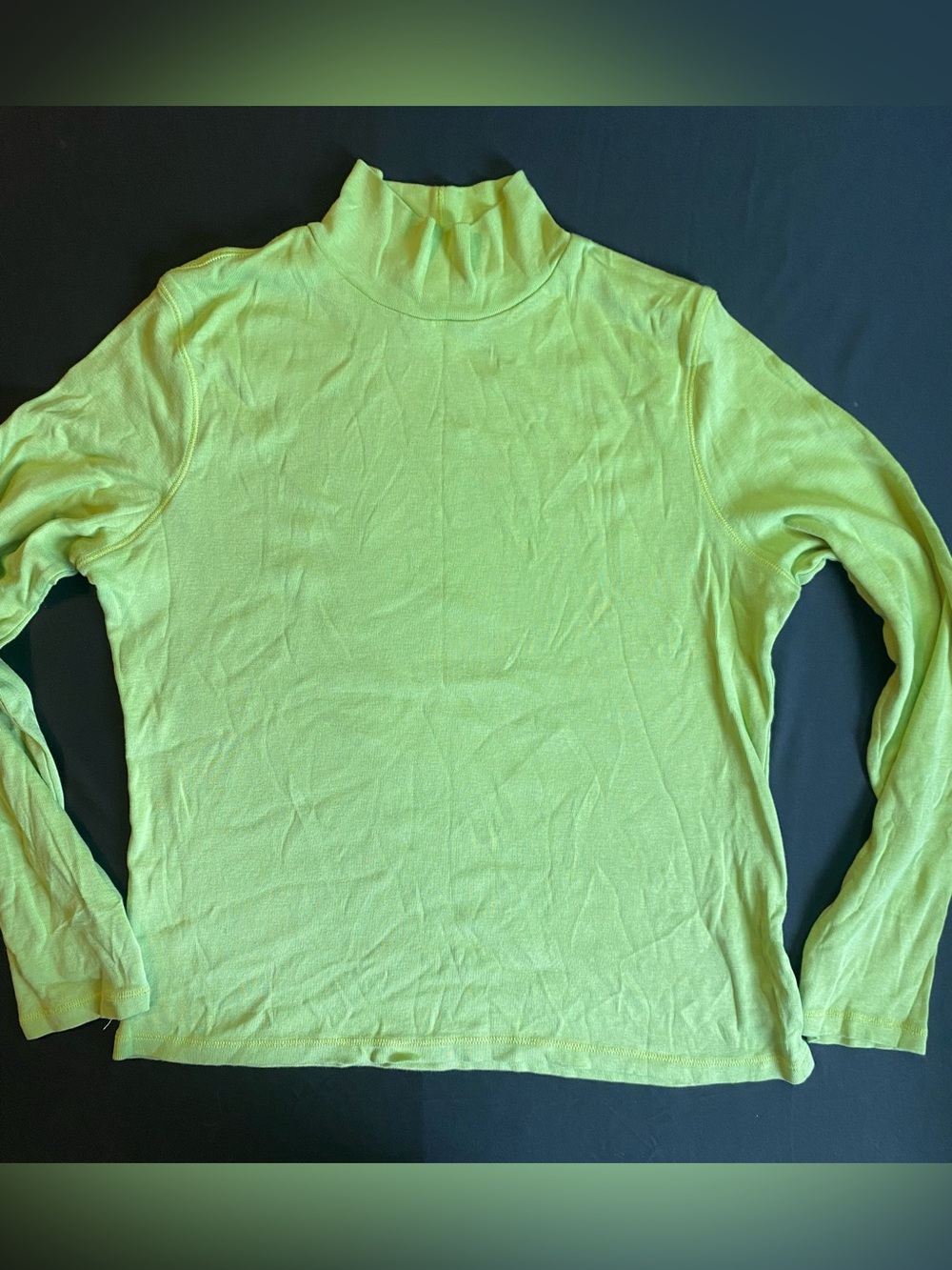 Light Lime Green Turtleneck Long Sleeve Top